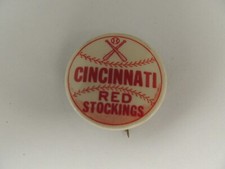 1950's MLB 1.25'' Baseball Cincinnati red stockings pin(41584 pin m)