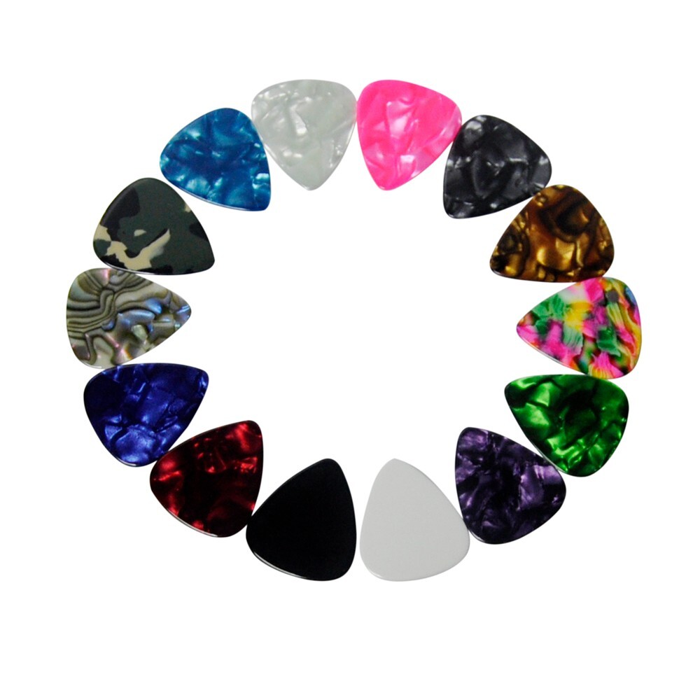 Lots of 100pcs Heavy 0.96mm Celluloid Guitar Picks Plectrums Assorted Colors