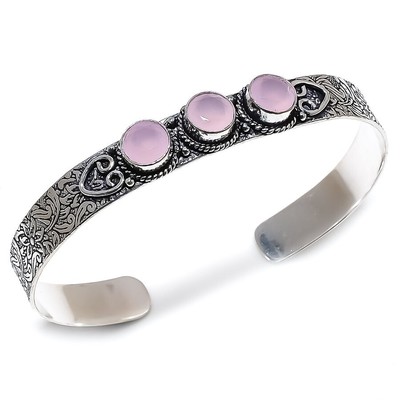 Bracelet Manchette Argent 925 – Améthyste Naturelle – Pierre Précieuse Violette – Fait Main