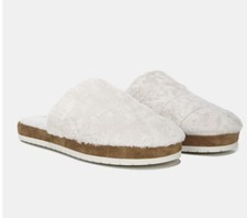 VINCE Loni Shearling Slippers Turtledove Ivory Cozy Plush Slide Lamb Cozy Sz 8