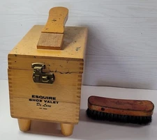 Vintage De Luxe Esquire Shoe Valet Shoe Shine Kit With Brush   
