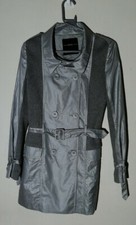 Stunning Ladies Pringle 1815 Scotland Silver Grey Trench Coat Size 10 #j2