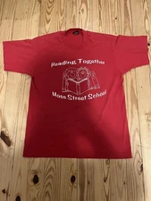 vintage red single stitch t XL Education Reading Shirt Moss Street School