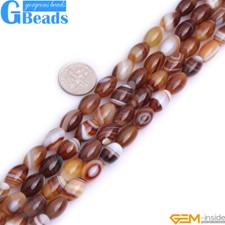 Natural Botswana Stripe Agate Gemstone Olivary Losse Beads Free Shipping 15"