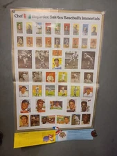 1984 Chef Boyardee Salutes Baseball's Immortals Poster 22"x 34" Folded