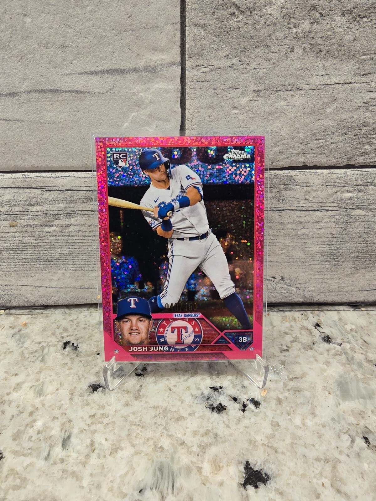 2023 Topps Chrome Josh Jung RC Magenta Speckle Refractor /350 Rookie Rangers 