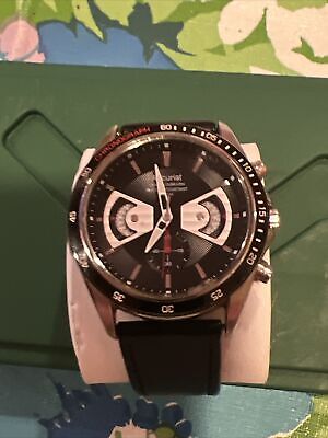 Accurist Gents Chronograph Watch Black-Leather