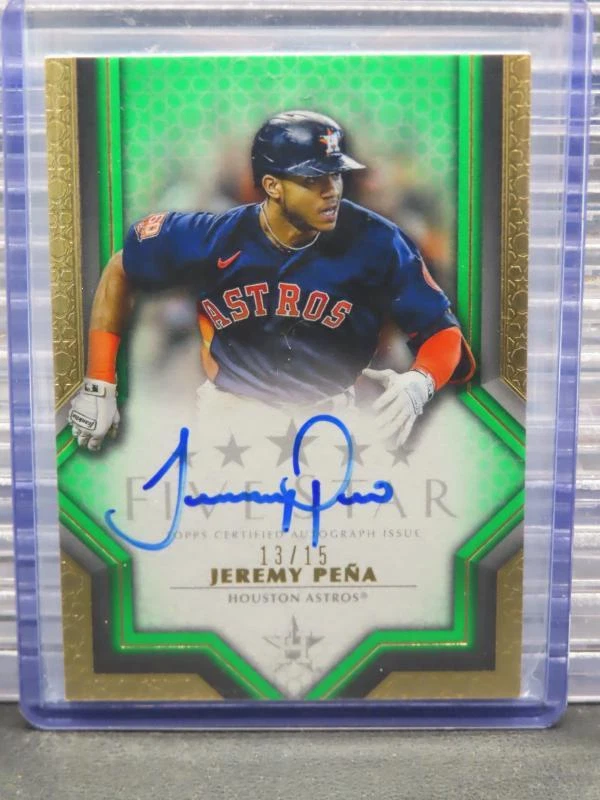 2023 Topps Five Star Jeremy Pena Green Autograph Auto #13/15 Astros
