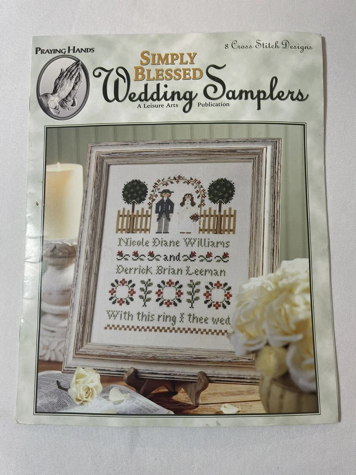 3 Praying Hands Cross Stitch 8 Pattern Booklets Wedding Scripture Bible Story - Image 3 of 4