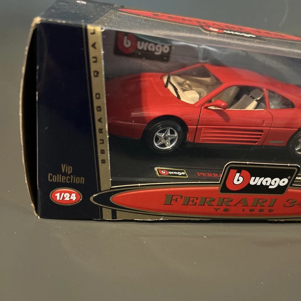 Coche fundido a presión Burago Ferrari 1989 348 TB 3039 Bburago nuevo stock antiguo Foto 4 de 4