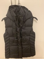 Womens Esprit Size Uk 4 Black Padded Puffer Winter Bodywarmer Gilet W/hood
