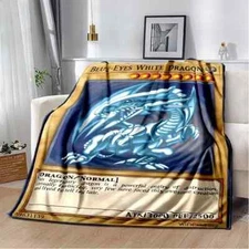 Plush Blankets White Dragon Anime Cartoon Soft Plush Blanket Bedroom Bedspread
