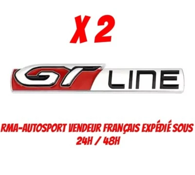 RMA 2x Logo Peugeot GT-LINE Insigne Sigle Stickers Monogramme 208 308 3008 gtline