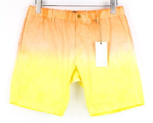 Scotch & Soda Uomo Pantaloncini Ams Couture ~ W32 Arancione Giallo Estate Lavato - Imagen 1 de 10