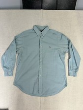 Polo Ralph Lauren Blue button up long sleeve Shirt Men s Size 16 1/2 stain