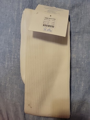 NEU Urban Outfitters kniehohe Schlauchsocken Damen Einheitsgröße gelb gestreift weiß - Bild 3 von 7