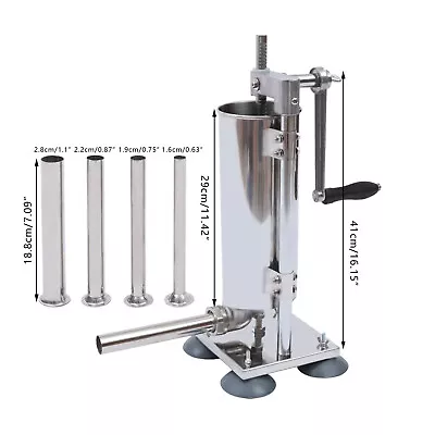 CNCEST Homemade 6.6lbs 3L Vertical Sausage Stuffer Meat Filler Maker w/ 11pcs Tubes USA