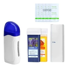 Waxfans Roll-On Wax Kit with Rose Scented Cartridges, Strips, and Wipes