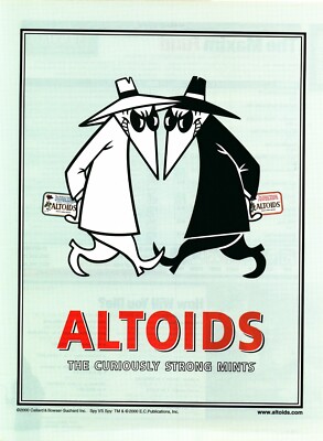2000 Altoids Print Ad Spy vs. Spy Mad Magazine Characters Vintage Art Print Ad