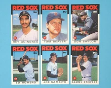 1986 TOPPS BOSTON RED SOX Traded Team Set 6 Cards A.L.  CHAMPIONS SEAVER