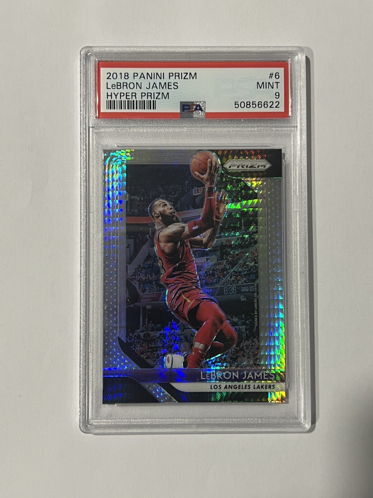 2018 Panini Prizm LeBron James Hyper Prizm PSA 9 #6 Lakers SP