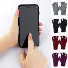 Women Elastic Thin Ice Silk Glove Anti-UV Sunscreen Driving Half-finger Mittens