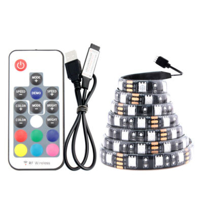 5V USB LED Strip Lights TV Back Light 5050 RGB Color Changing Remote ...