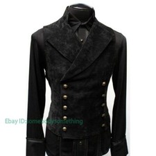 Mens Gothic Steampunk Vest Medieval Waistcoat Stage Cosplay Prom Costume