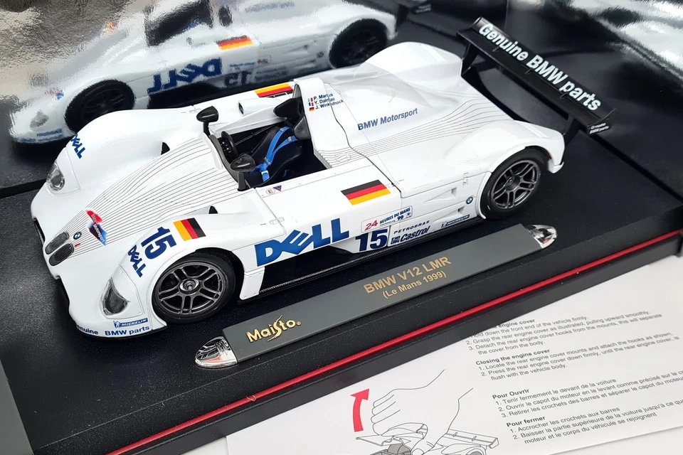 Maisto 1/18 - Audi V12 LMR Le Mans 1999 #15 Martini Dalmas Diecast Model Car Foto 3 de 4