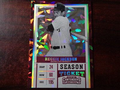 2017 Contenders Draft Picks Reggie Jackson #'ed 16/23 Cracked Ice Parallel-YANKE