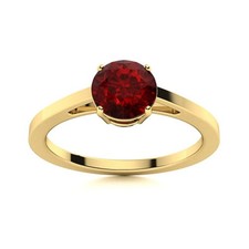 January Natural Garnet Wife Handmade Solitaire Ring Jewelry 925 Silver