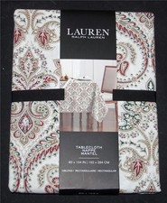 Ralph Lauren Paisley Jacobean Floral Oblong 60 X 104 Tablecloth NWT