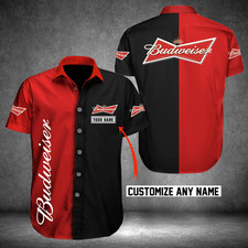 Budweiser Custom Name 1 Unisex Hawaiian Shirt