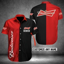 Budweiser Custom Name 1 Unisex Hawaiian Shirt