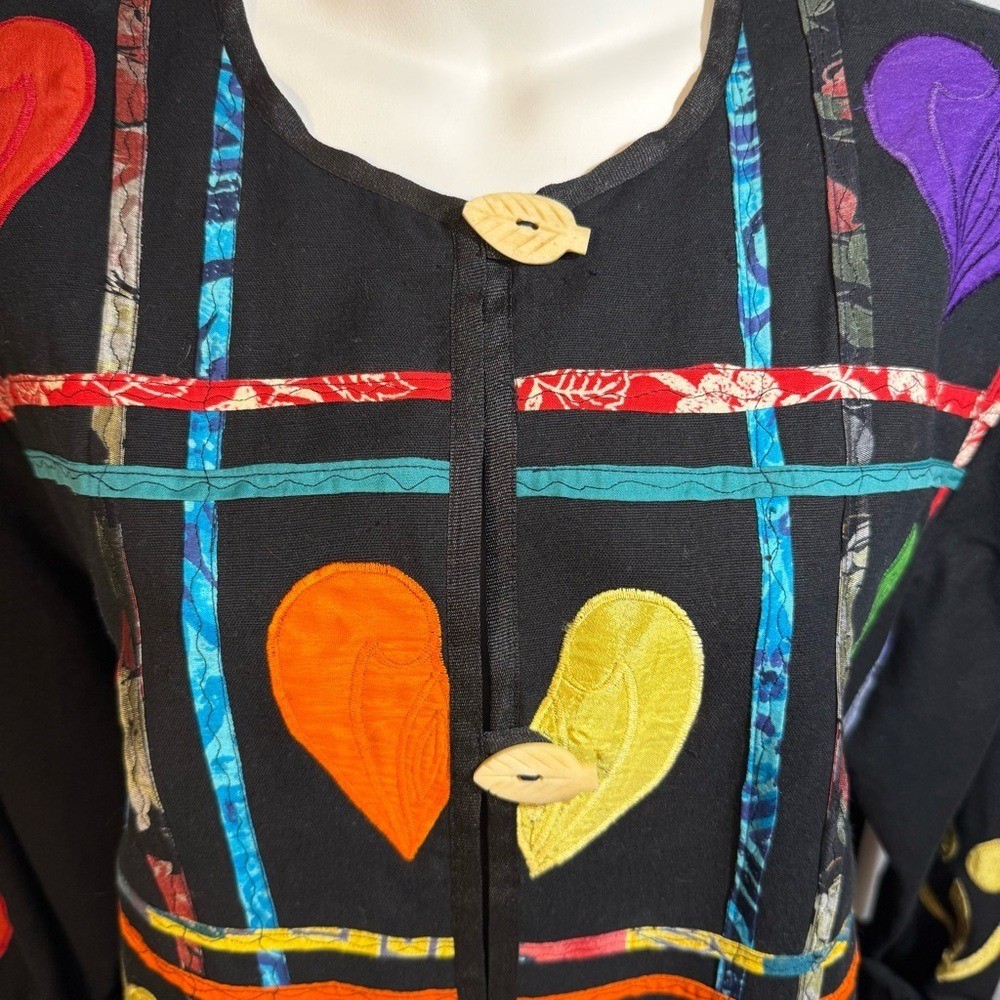 Allure Boho Patchwork Appliqué Button Front Tunic… - image 2