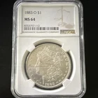 1883 Morgan Dollar Silver $1 Coin New Orleans NGC MS64 Business Strike