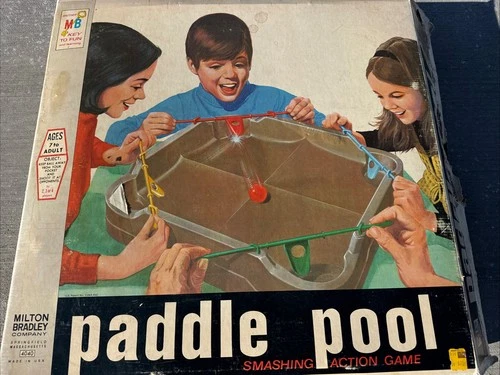 Paddle Pool 1970 Milton Bradley VINTAGE Board Action Ball Game Original Box VGC!