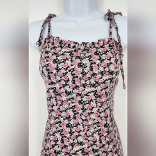 Ditsy Floral Womens Milkmaid Babydoll Midi Dress Size 6 Going Out Feminine