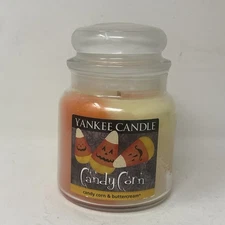 Yankee Candle Trick Or Treat Swirl Candy Corn & Buttercream Jar Candle NEW