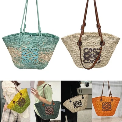 SIEHE DETAILS #Strandt aus Baststroh Ein-Schulter-Einkaufstasche Handtasche mit große-2025 Neu