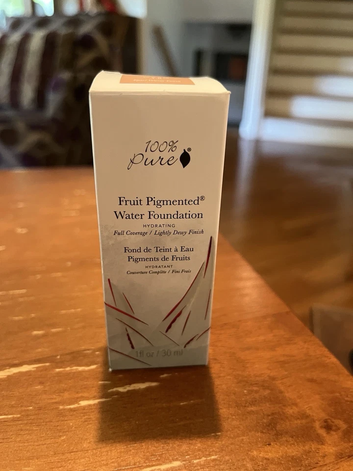 100% Pure Fruit Pigmented Water Foundation Warm 1.0 Fair Peach 1oz NEW Sealed - Image 3 of 4