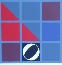 ERMANNO LEINARDI Composition HAND SIGNED 1984 ORIGINAL SERIGRAPH ITALIAN art