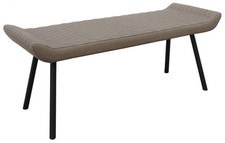 Ion Light Brown Low Dining Bench with Sandy Black Metal Legs