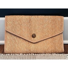 Woven Straw/Jute Clutch Bag 14  x9.5  