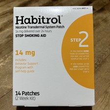 Habitrol Step 2 Nicotine Patches 14mg 14 Total patches Exp 7/2027 Quit Smoking