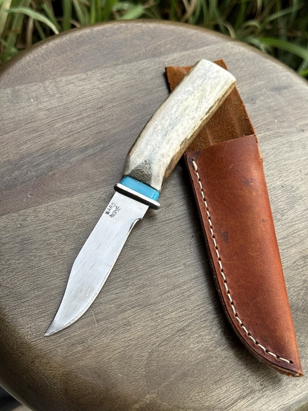 Vintage Ward Custom Stag Fixed Blade Knife