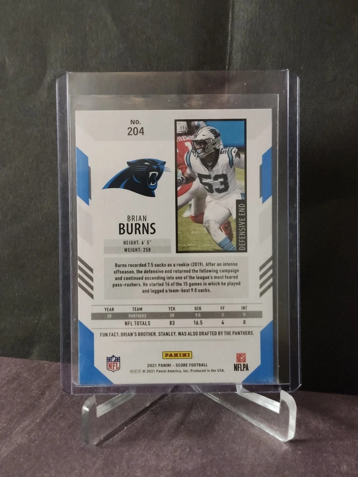 2021 Score Red #204 Brian Burns - Image 2 of 2