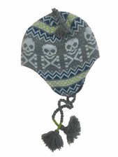 Ben Berger Boys Gray Skull Trapper Hat Skulls Crossbones