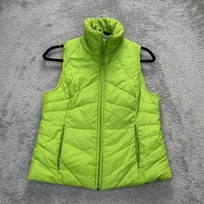 Kenneth Cole Reaction Vest Womens Small Green Puffer Down Insulated Full Zip