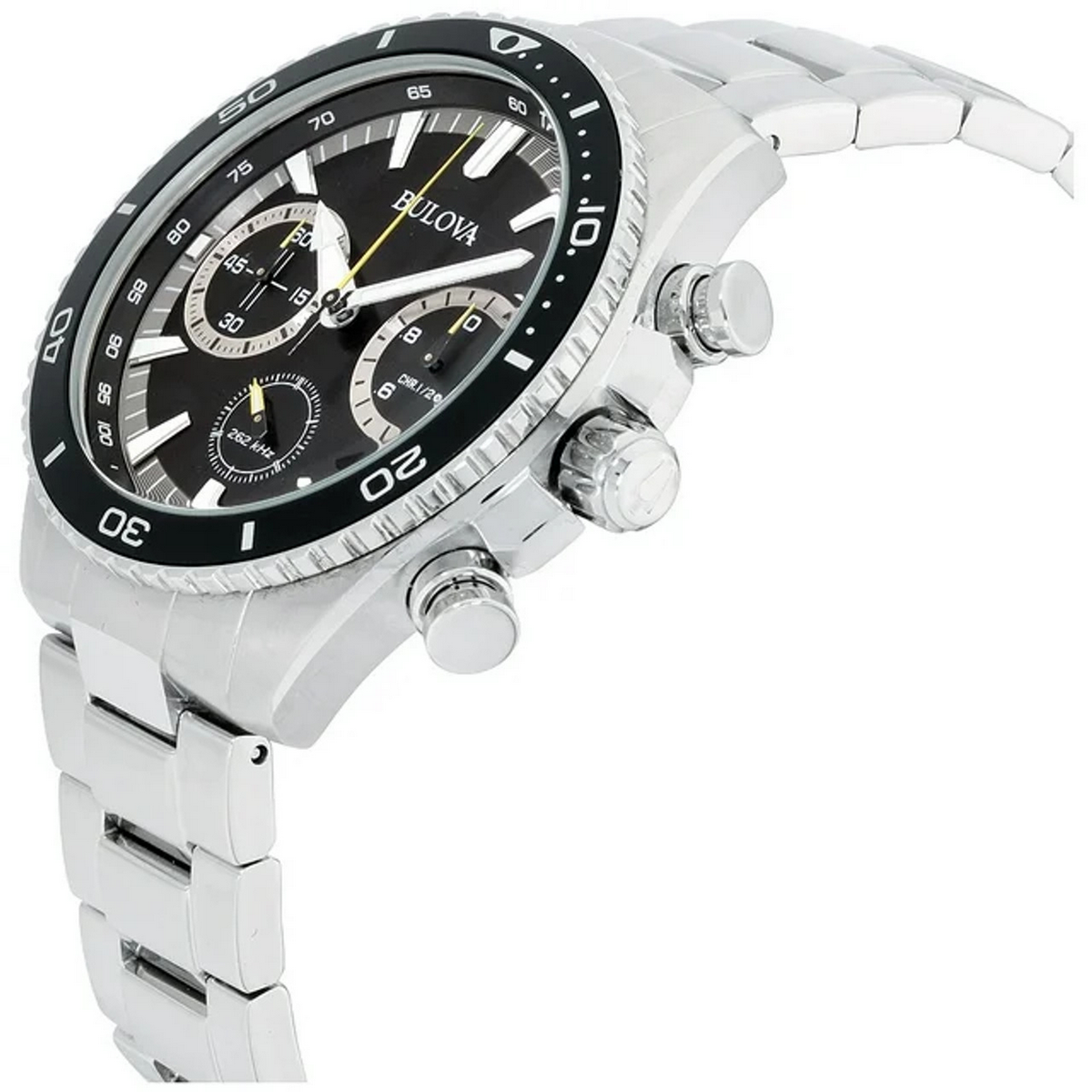 Bulova Precisionist Chronograph Black Dial Stainless Steel Men's
